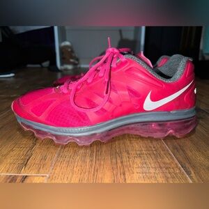 Nike Air Max + 2012 Women's 9 Fireberry Pink Summit White Sneakers 487679-610